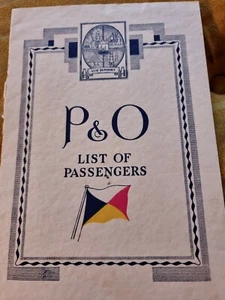 S.S. Strathmore 1936 Passenger List ......P & O  Line - Picture 1 of 4