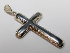 Sterling silver DPG 925 cross necklace pendant ladies mens vintage engraved - Picture 1 of 16