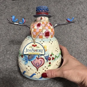 Jim Shore Snowman Figurine Winter's Song 2003 Bluebirds Birds Heart 112250 - Picture 1 of 5
