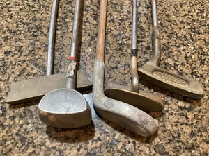 5 Vintage 1 Holzschaft Golfschläger Putter setzen die letzte Strohhalm Straddle Line - Bild 1 von 21