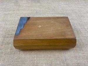 VINTAGE ART DECO HOLZ SCHMUCK SCHMUCK AUFBEWAHRUNGSBOX - STERLINGSILBER PLAKETTEN - Bild 1 von 9