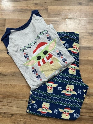 Star Wars Mandalorian Baby Yoda Navidad Hombre Pijama Conjunto Hombre XL Alto Foto 1 de 4