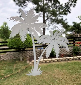 ® Palm Tree - Decorative Window Vinyl “Etched” Glass Cling Decal – 8” x 12”. ... - Picture 1 of 3
