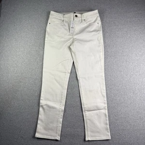 Pantalones de mezclilla cortos ajustados White House Black Market para mujer 2 tiro medio elásticos blancos nuevos con etiquetas - Imagen 1 de 15