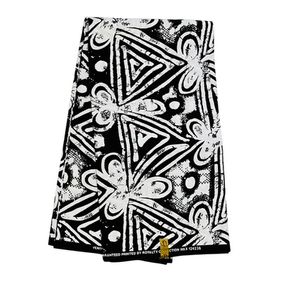 "Африканская ткань/анкара - черный, белый дизайн ""Street Sketch"", ДВОР или ОПТОВАЯ ПРОДАЖА" - Изображение 1 из 4