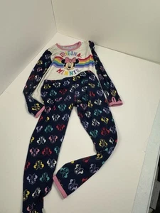 Disney Minnie Mouse Pajamas Rainbow Original Matching Set Girls Size 7/8 - Picture 1 of 9