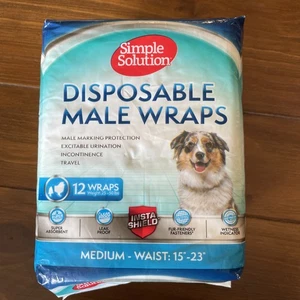 Simple Solution Disposable Male Wraps 12 Count Medium Pack of 1 - Picture 1 of 2