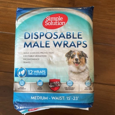 Simple Solution Disposable Male Wraps 12 Count Medium Pack of 1 - Image 1 of 2