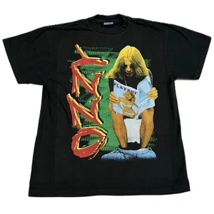 T-shirt vintage OZZY Osbourne Toilet Playboy taglia XL RARA punto singolo RISTAMPA - Foto 1 di 11