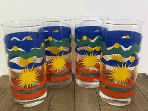 Cerve NEW Drinking Glasses (4) Colorful Italy Summer Sunburst Coastal Beach - Picture 1 of 13