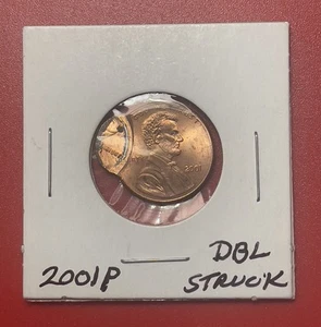 2001 P Lincoln Cent Error, Double Struck, Uncirculated. - Picture 1 of 4