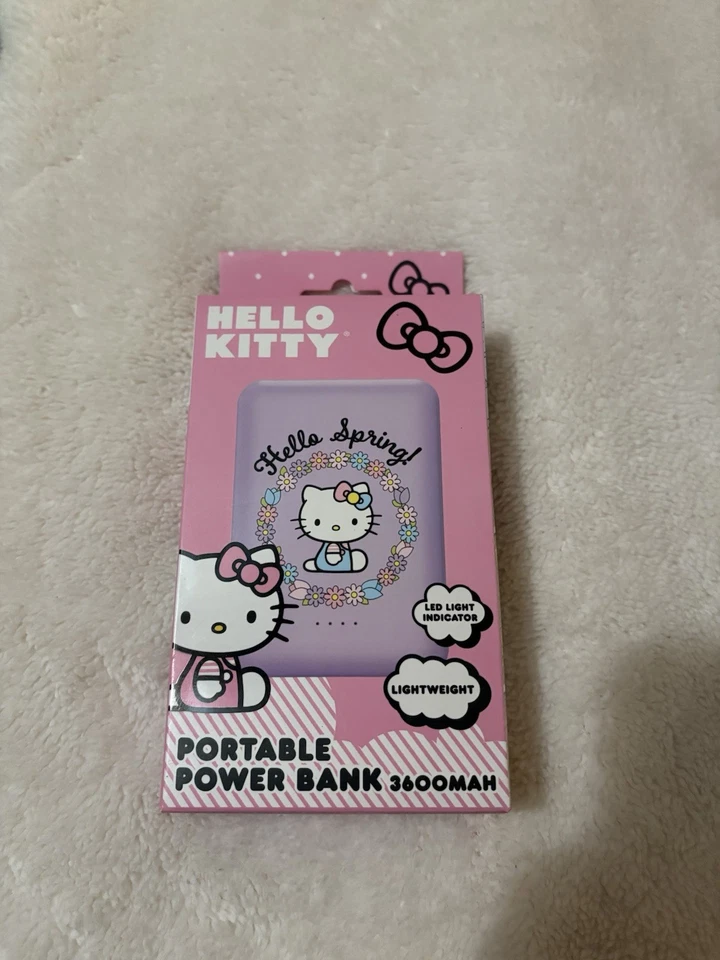 Banco de alimentación portátil Hello Kitty Kuromi con indicador LED 3600 mAh cable de carga Foto 1 de 2
