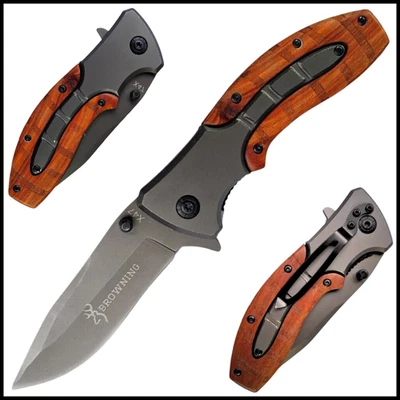 Browning Survival Knife Folding Pocket Hunting Camping Fishing Tactical Outdoor - image 1 of 4