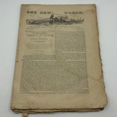 Charles Dickens American Notes 1842 New World First American Edition Rare - Image 1 of 4