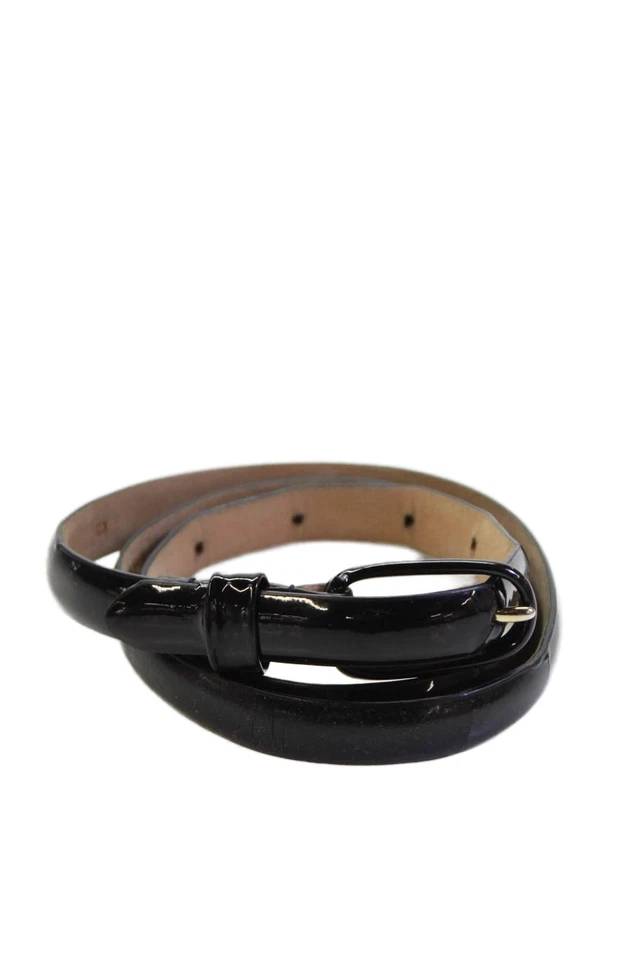 Cinturón con hebilla de charol ancho ajustado negro talla pequeña J Crew para mujer Foto 1 de 4