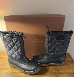 Botas de invierno Coach New York Samara Aniline negras para mujer talla 7,5 M - Imagen 1 de 9