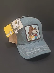 Overlord Peanuts SnapBack Trucker Baseball Cap Hat Snoopy The Cowboy NEW - Picture 1 of 5