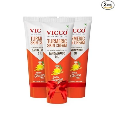 Vicco 姜黄皮肤面霜檀香油,100% 天然健康透明肌肤 — 第 1/4 张图片