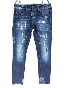 DSQUARED2 Men Caten Bros Denim Straight Leg Jeans Size 50 - W34 L32 - Picture 1 of 13