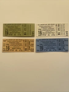Boletos de baloncesto All American Red-Heads 1947 en Oakland Auditorium 2/15 (4) - Imagen 1 de 2