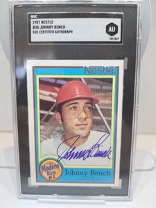 SGC AU JOHNNY BENCH AUTO 1987 NESTLE ⚾️BASEBALL ⚾️⚾️⚾️⚾️⚾️ (G189) - Picture 1 of 2