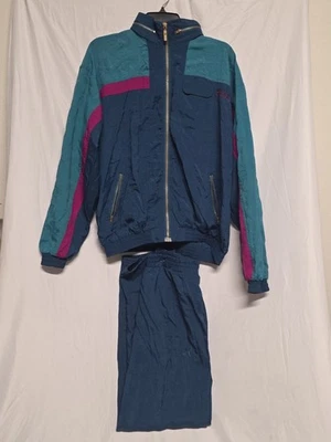 De Colección Años 90 KOOL Mujer Traje de Pista Viento Jogging Chaqueta Pantalones Conjunto S Azul Marino Verde azulado Rosa Foto 1 de 4