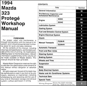 1994 Mazda 323 Workshop Manual Original Repair Service Shop Book OEM in Binder - Foto 1 di 2