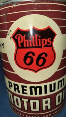 LATA DE ACEITE DE MOTOR PHILLIPS 66 VINTAGE 1 QT ¡EN EXCELENTE ESTADO! (NOS-LATA COMPLETA) Foto 1 de 4