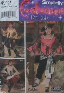 Simplicity Halloween Costume 4912 Girls 7-14 PIRATE GYSPSY DANCER Pattern Uncut - Picture 1 of 2