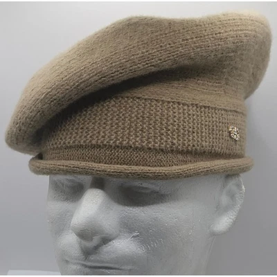 Boina tejida sombrero para mujer Cloche gorra de noticiero invierno estrás acento beige Foto 1 de 4