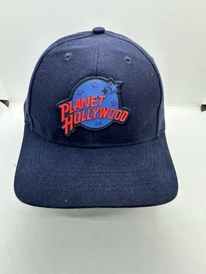 Винтажная шляпа 90-х Planet Hollywood Gurnee Mills темно-синяя 1995 с ремешком крюк и петля НОВАЯ - Изображение 1 из 4