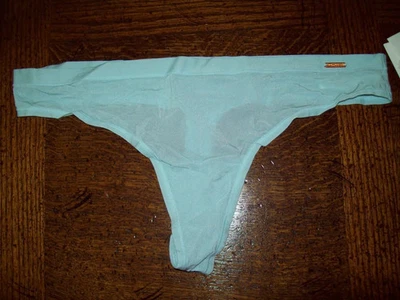 Calcinha fio dental Le Mystere Infinite Comfort nylon elastano 8838 água-marinha nova com etiquetas P/M - Imagem 1 de 2