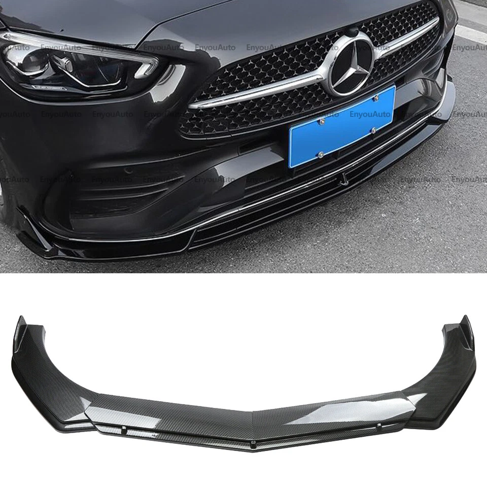 For Mercedes-Benz E200 E300 E350 E450 Front Bumper Lip Spoiler Carbon Fiber Foto 1 de 4