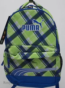 Puma 17" Archeprint Lime Blue White BookBag Backpack 17x12x8 NWT - Picture 1 of 2
