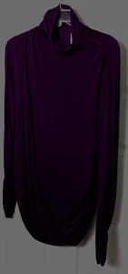Nurture auberguine pflaume lila Langarm Rollkragen geraffte Seiten Top Tunika - Bild 1 von 4