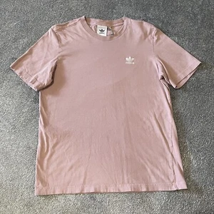 Adidas Originals Short Sleeve T-Shirt Mens Medium Pink Trefoil Logo Crewneck - Picture 1 of 6