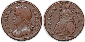 ROYAUME UNI FARTHING 1623  KM#436.1 CHARLES II - Imagen 1 de 1