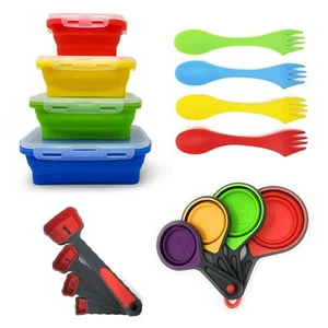 Collapsible Silicone Food Storage Containers by Silictek, Measuring Cups and ... - Picture 1 of 9