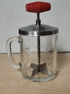 Vintage Hazel Atlas Androck Chopper 1 Cup w/Red Wood Handle - Picture 1 of 6