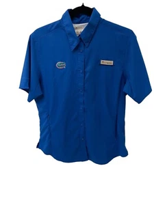 University Of Florida Gators UF Columbia PFG Omni Shade Women’s Med Blue Shirt - Picture 1 of 9