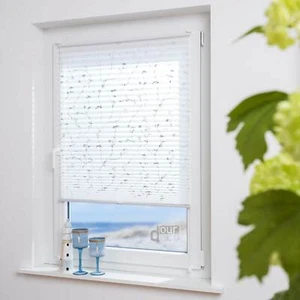 ourdeco® Klemmfix Plissee verspannt Montage ohne Bohren Fenster Türen Ranke weiß - Bild 1 von 9