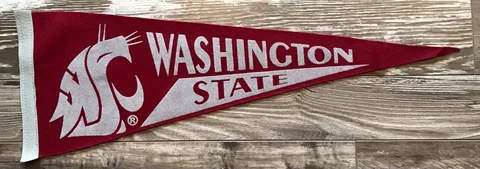 Washington State Cougars Vintage Wool Felt  Pennant Cover