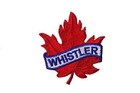 WHISTLER Red Maple Leaf Embroidered Iron on Patch Crest Badge ...Size :2.5 X 2.5