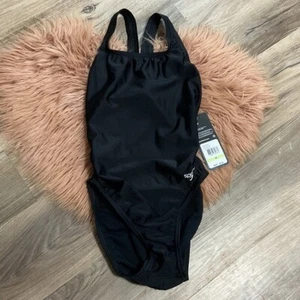 Traje de baño Speedo negro de una pieza talla 30 nuevo con etiquetas - Imagen 1 de 8