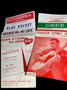 Eddy Arnold Accordion Musicg Lot Of 7 Hermans Hermits Perry Como Clementine AC2 - Picture 1 of 11