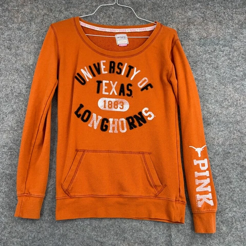 Texas Longhorns Sweatshirt Womens Small Burnt Orange Football Pink 5th & Ocean Cover