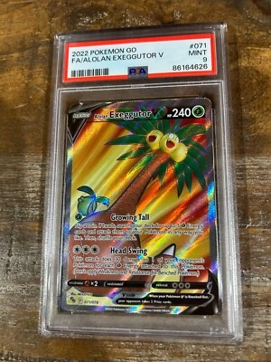 POKEMON 2020 Go Full Art ALOLAN EXEGGUTOR V #071 PSA 9 Mint RARE - Image 1 of 2
