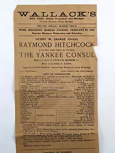 Programma teatrale di Wallack 1905 Il console yankee Raymond Hitchcock New York - Foto 1 di 6