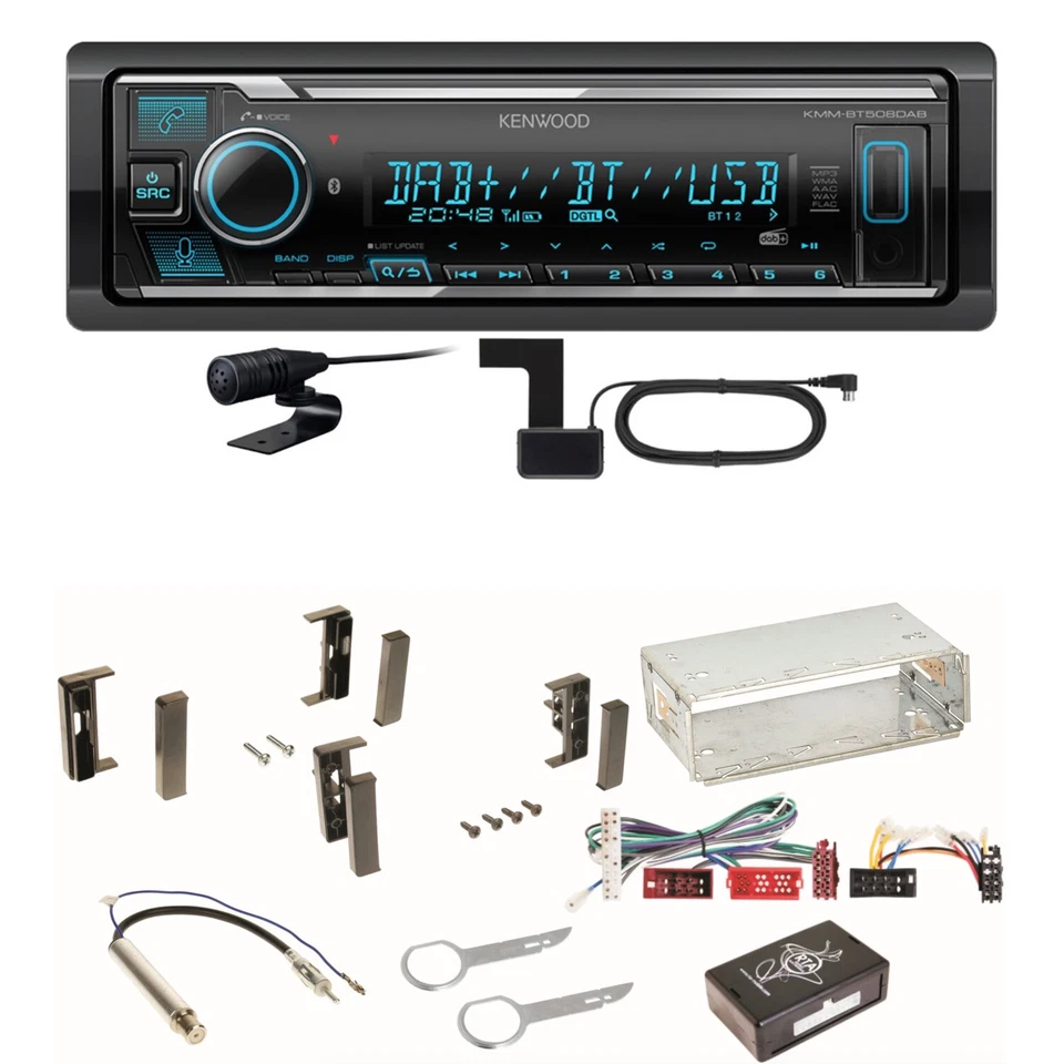 Kenwood KMM-BT508DAB Bluetooth Digitalradio USB Einbauset für Audi A3 8L - Bild 1 von 1