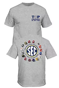Camiseta gris de manga corta de 2 caras con logotipo de casco de la SEC para hombre - Imagen 1 de 8
